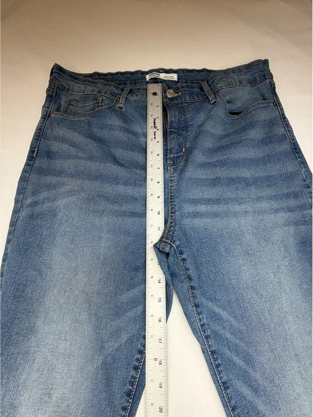 Levi Strauss Signature Men's Jeans Skinny High Rise Solid Denim W33 L30 Blue